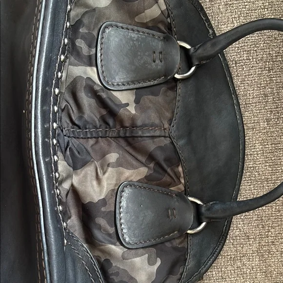 Prada Nylon and Lambskin Leather camouflage 2 way bag